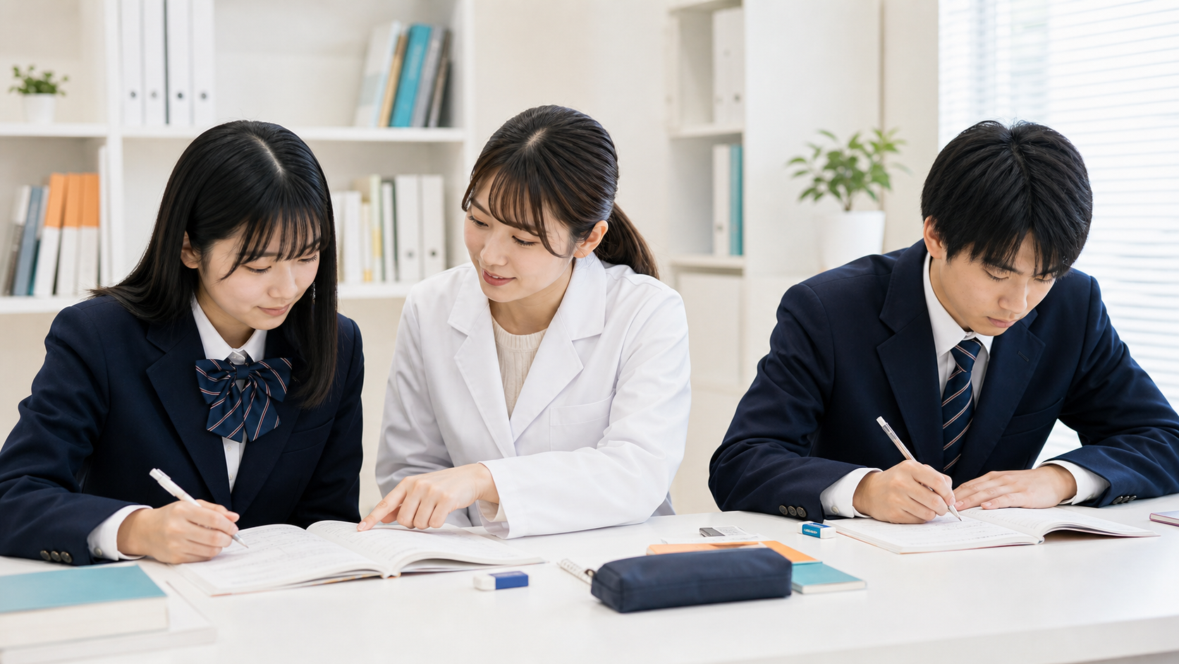 講師が横について学習を支える日本の個別指導塾
